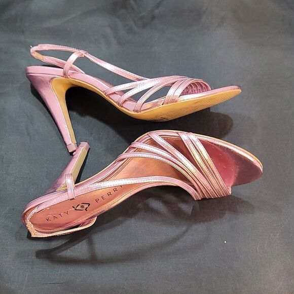 KATY PERRY BRYSON METALLIC OPEN-TOE HEEL STRAPPY SANDAL - Picture 4 of 15